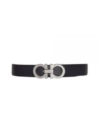 Reversible Gancini Leather Belt Black Brown - SALVATORE FERRAGAMO - BALAAN 2