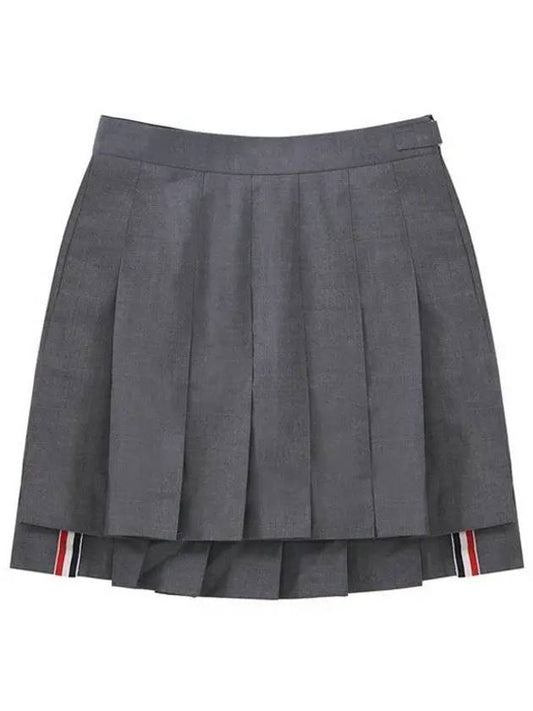 RMB Wool Mini Pleated Skirt Grey - THOM BROWNE - BALAAN 2