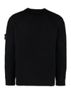 Full Rib Wool Knit Top Black - STONE ISLAND - BALAAN 3