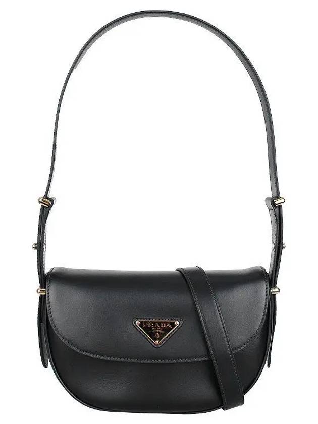 Arque Leather Shoulder Bag Black - PRADA - BALAAN 2