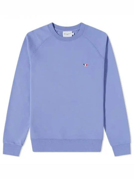 Tri Color Fox Patch Cotton Sweatshirt Light Blue - MAISON KITSUNE - BALAAN 2