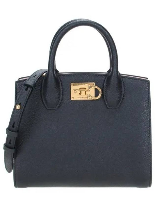 Gancini Studio Box Tote Bag Black Bonbon - SALVATORE FERRAGAMO - BALAAN 2