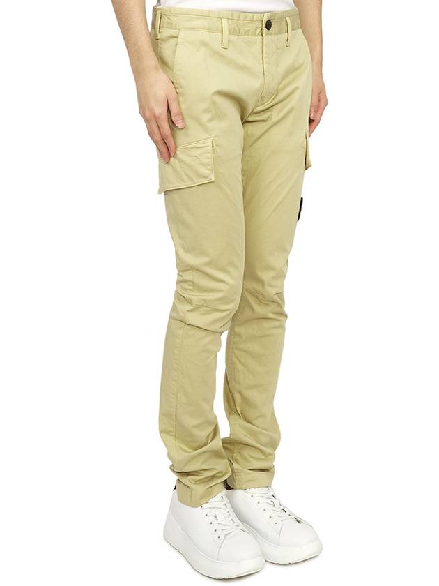 Logo Patch Cargo Straight Pants Khaki - STONE ISLAND - BALAAN 4