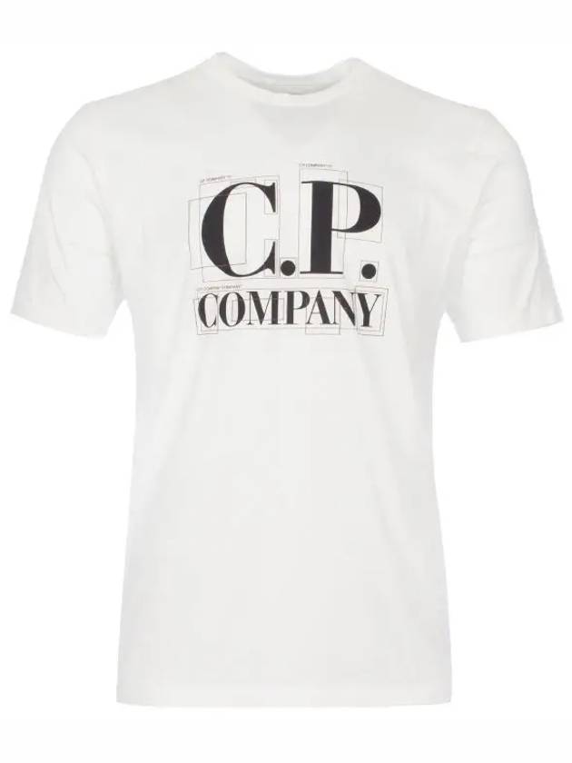 Graphic Logo Print Short Sleeve T-Shirt White - CP COMPANY - BALAAN 6