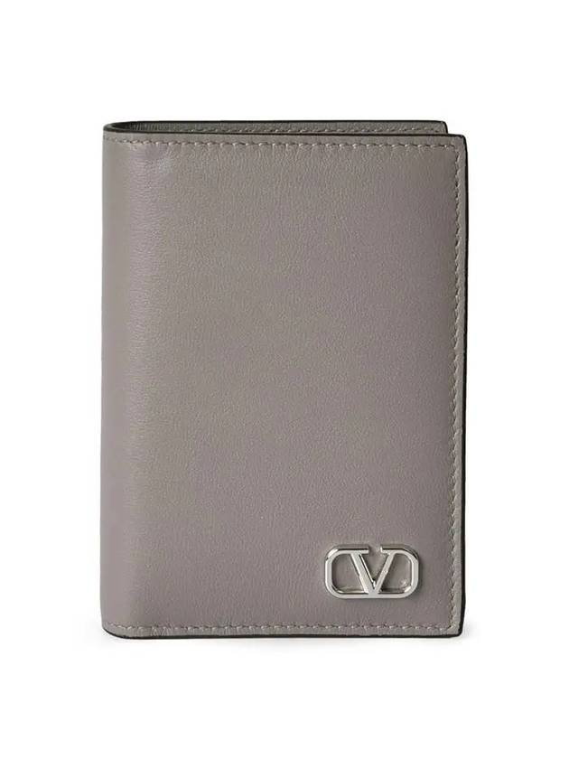 V Logo Half Wallet Grey - VALENTINO - BALAAN 1