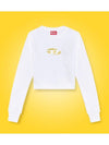 F Slimmy Cutout Logo Crop Sweatshirt White - DIESEL - BALAAN 7