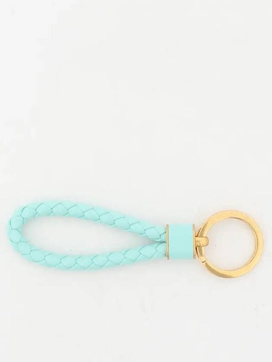 Intrecciato Leather Keyring Celadon - BOTTEGA VENETA - BALAAN 2