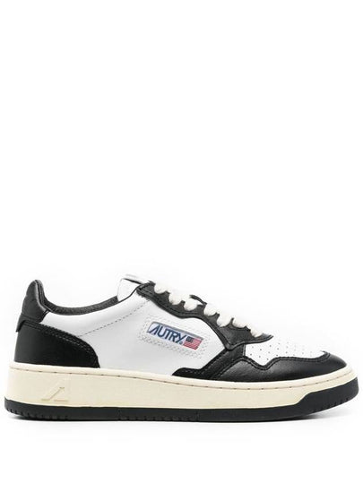 Medalist Leather Low Top Sneakers White Black - AUTRY - BALAAN 2