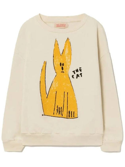 Kids Cat Relax Fit Sweatshirt Ivory F22003 108DY - THE ANIMALS OBSERVATORY - BALAAN 2