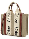 Woody Small Canvas Tote Bag White Brown Beige - CHLOE - BALAAN 3