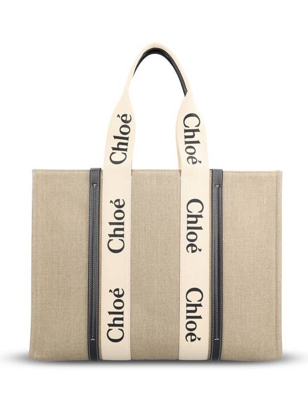 Woody Large Tote Bag Black Beige - CHLOE - BALAAN 3