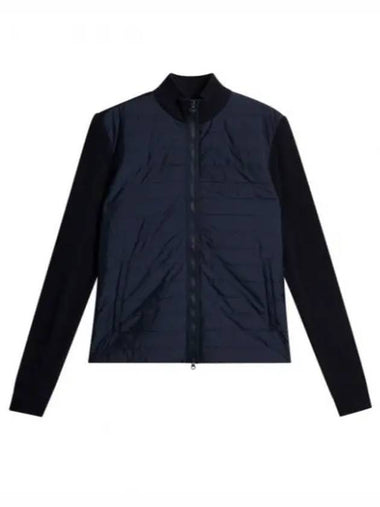 Women's Wren Knitted Hybrid Zip-Up Jacket Navy - J.LINDEBERG - BALAAN 1