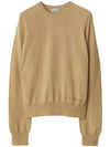 Embroidered Logo Cashmere Knit Top Beige - BURBERRY - BALAAN 1