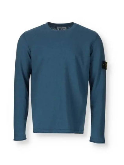 Wappen Patch Round Knit Top Mid Blue - STONE ISLAND - BALAAN 2