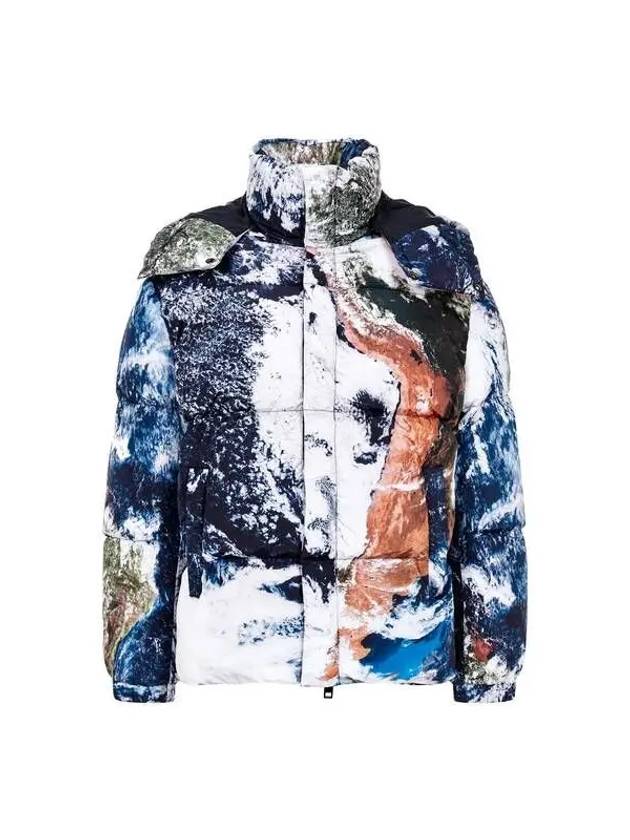 Men s Planet Print Padded Jacket Navy - DIESEL - BALAAN 1