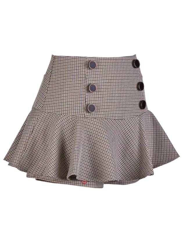 golf wear check button flower skirt Check button flower skirt Brown - J JANE - BALAAN 3