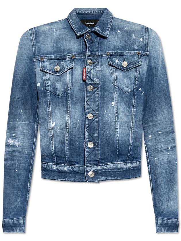 Dsquared2 Denim Jacket With Vintage Effect, Women's, Blue - DSQUARED2 - BALAAN 1