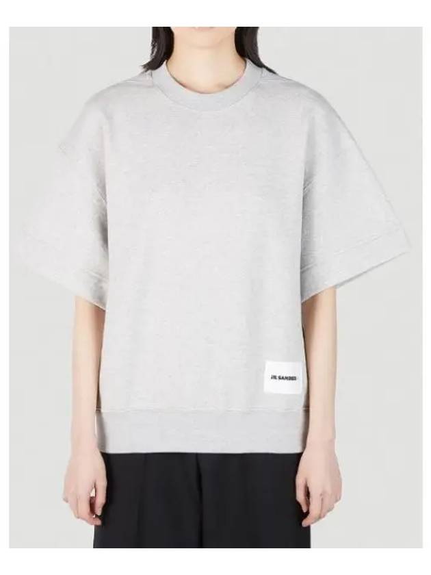 Logo Patch Cotton Short Sleeve T-Shirt Light Grey - JIL SANDER - BALAAN 2