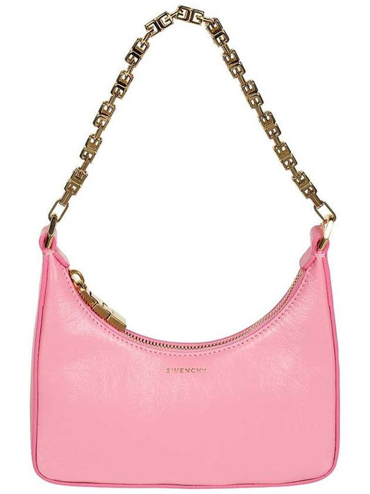 Women's Moon Cutout Chain Leather Mini Shoulder Bag Pink - GIVENCHY - BALAAN 1