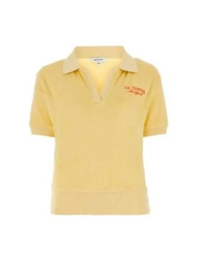 SR Tennis Terry Cloth Effect Polo Shirt Yellow - SPORTY & RICH - BALAAN 2