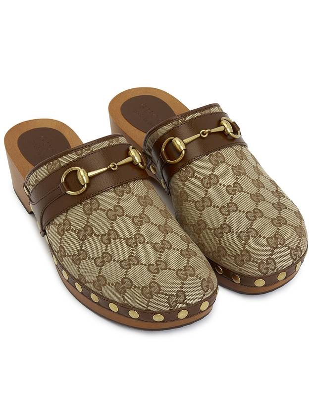 Horsebit GG Canvas Slippers Beige - GUCCI - BALAAN 4