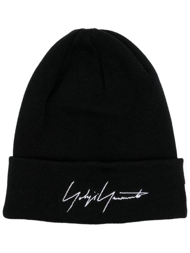 logo embroidered wool beanie HJH96973 - YOHJI YAMAMOTO - BALAAN 1