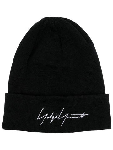 logo embroidered wool beanie HJH96973 - YOHJI YAMAMOTO - BALAAN 1