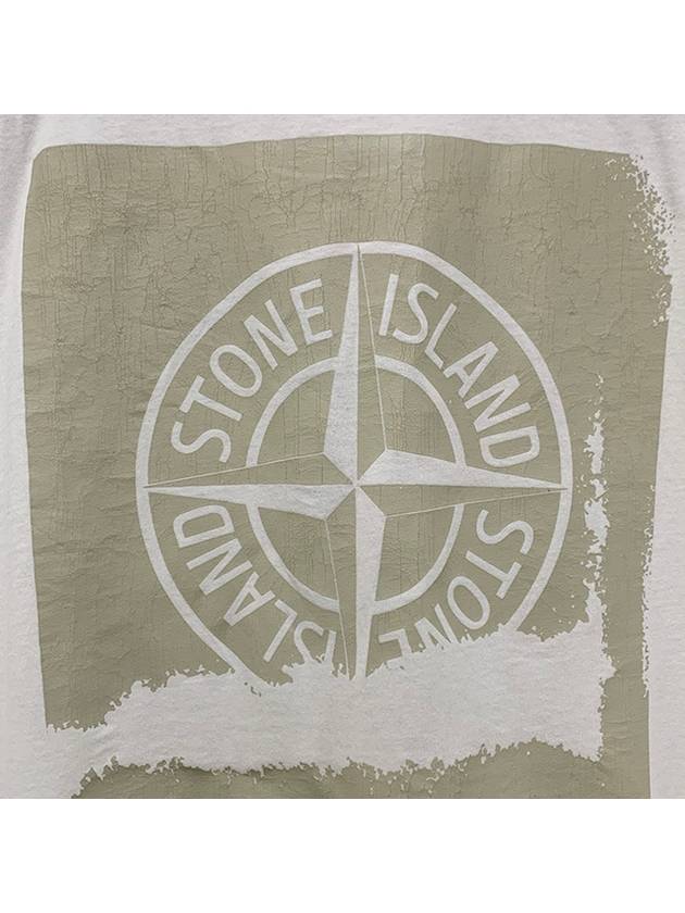 Logo Print Short Sleeve T-Shirt White - STONE ISLAND - BALAAN 8