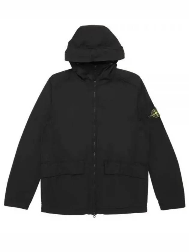 Batavia Garment Dyed Nylon Cotton Hooded Jacket Black - STONE ISLAND - BALAAN 2