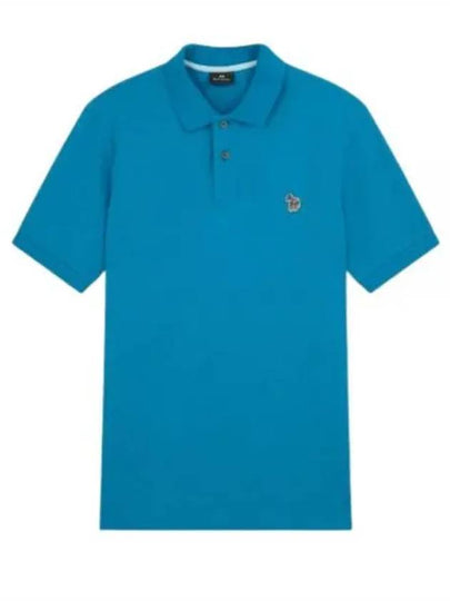 Zebra Regular Fit Polo Shirt Blue - PAUL SMITH - BALAAN 2