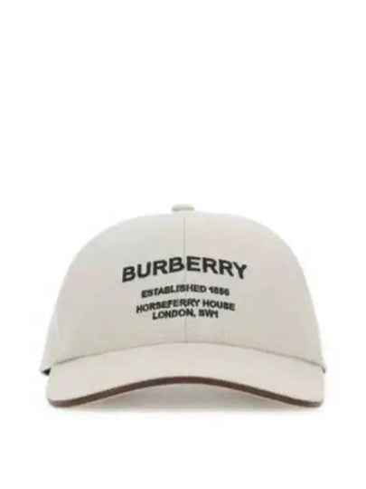 Horseferry Motif Cotton Canvas Ball Cap Ivory - BURBERRY - BALAAN 2