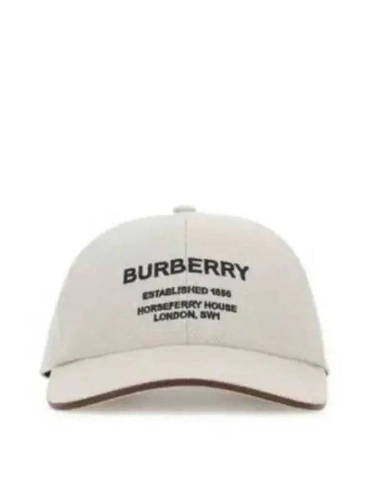 Horseferry Motif Cotton Canvas Ball Cap Ivory - BURBERRY - BALAAN 2