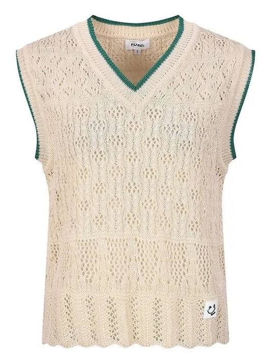 Honeycomb scarf knit vest MK4MV201 - P_LABEL - BALAAN 2