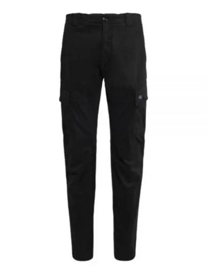 Stretch Sateen Cargo Straight Pants Black - CP COMPANY - BALAAN 2