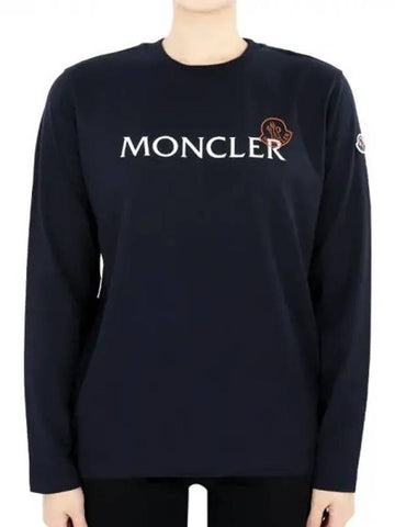 Kids lettering logo printing long sleeve navy 8D00004 89AFV 778 12 14A adult wearable 270984 1053885 - MONCLER - BALAAN 1