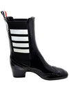 Soft Patent Leather Mid 4 Bar Stripe Chelsea Boots Black - THOM BROWNE - BALAAN 3