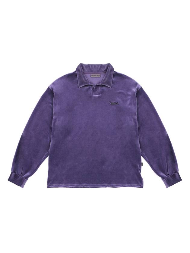 Velvet Open Rugby Shirt Purple - ARCANE FUNK - BALAAN 1