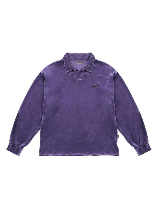 Velvet Open Rugby Polo Shirt Purple - ARCANE FUNK - BALAAN 2