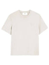 Small Heart Logo Short Sleeve T-Shirt Chalk - AMI - BALAAN 3