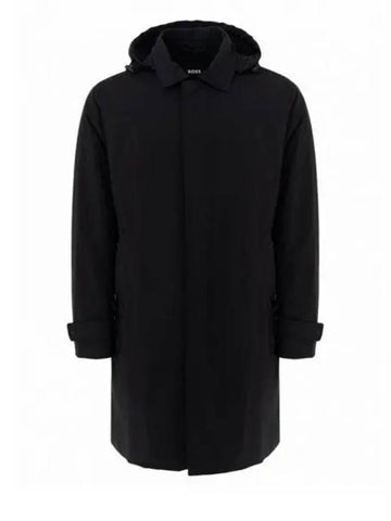 Hooded Single Coat Black - HUGO BOSS - BALAAN 1