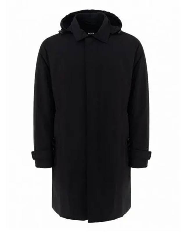 Hooded Single Coat Black - HUGO BOSS - BALAAN 2