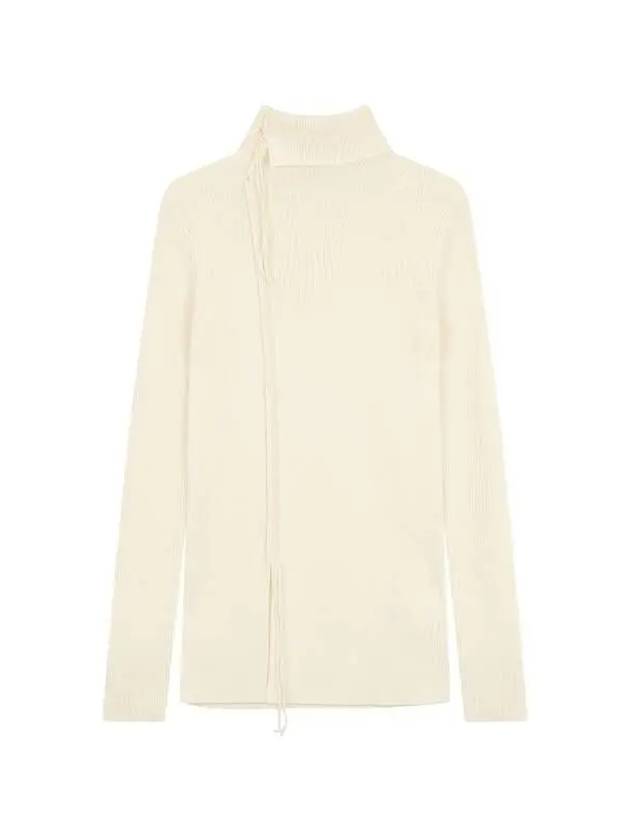 Yohji Yamamoto Y s Women Ribbed Wool Braid Knit Off White - YOHJI YAMAMOTO - BALAAN 1