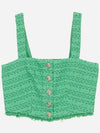 Tweed Blouse Crop Top Vest Green MFPTO00712 - MAJE - BALAAN 1