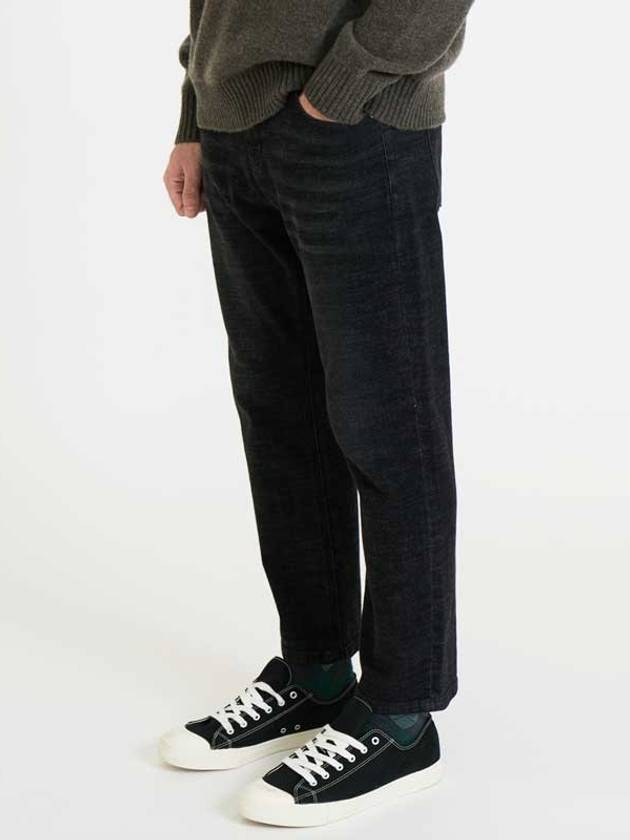 Tapered fit washed denim pants BLACK - BLACKBROWN - BALAAN 2