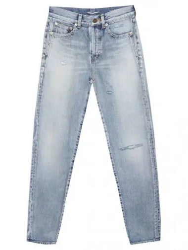 Slim fit Santa Monica blue denim pants jeans - SAINT LAURENT - BALAAN 1