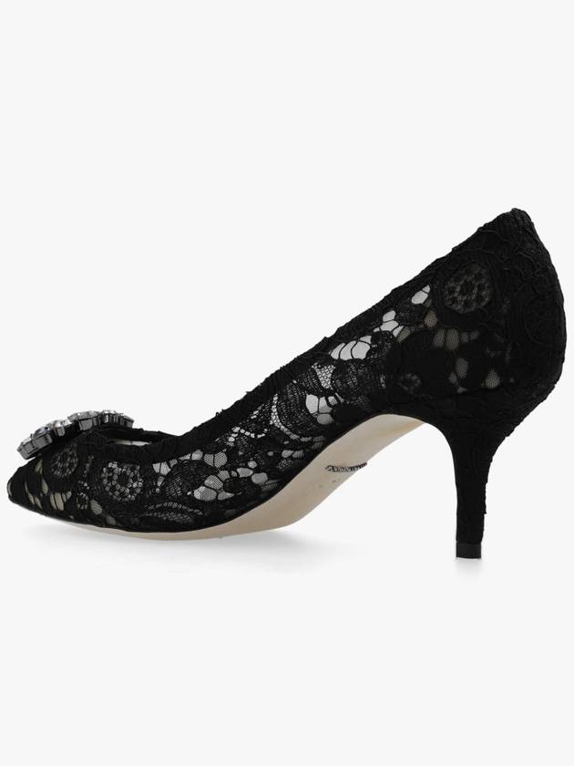 Brooch Lace Rainbow Pumps Heel Black - DOLCE&GABBANA - BALAAN 6