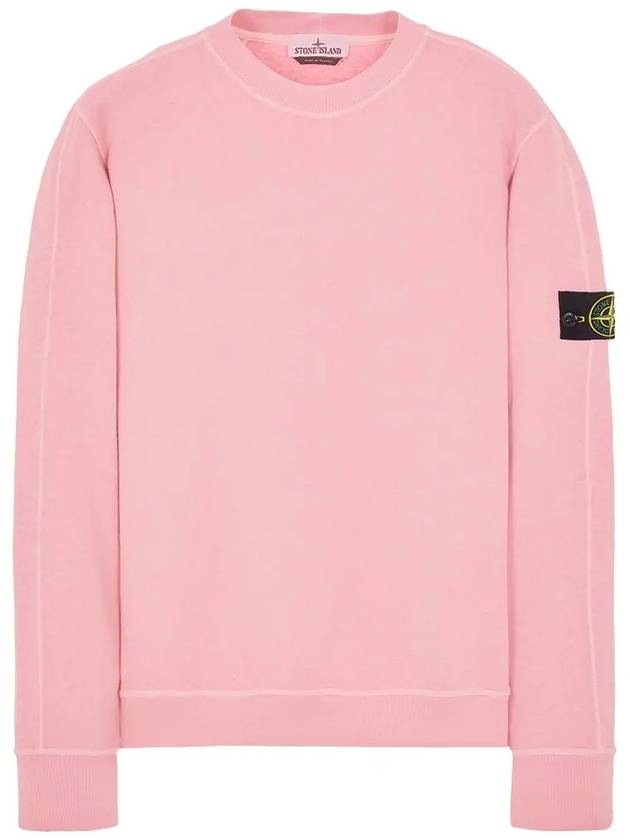 Logo Patch Crew Neck Sweatshirt Pink - STONE ISLAND - BALAAN 2