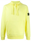 Wappen Patch Garment Dyed Hoodie Yellow - STONE ISLAND - BALAAN 1