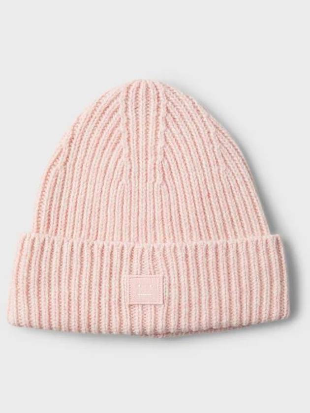 Small Face Patch Beanie Pink Melange Unisex - ACNE STUDIOS - BALAAN 4