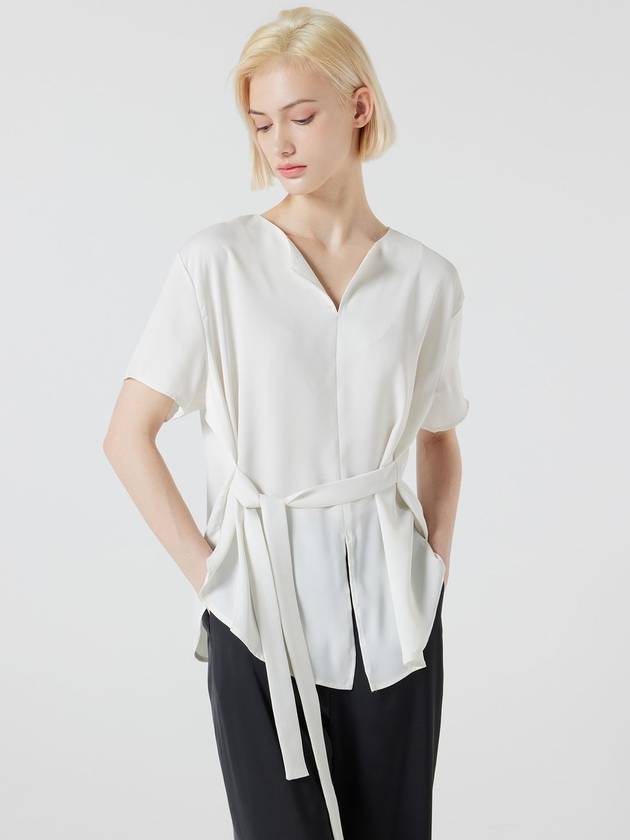 Women's Liege Cover-Up Blouse White - REPERE - BALAAN 2